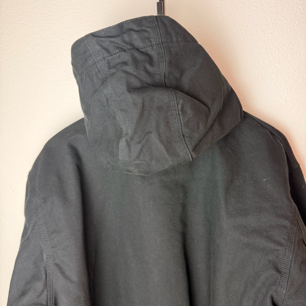 Carhartt Men’s Washed Duck Active Hooded Jacket Black J130-M Large - Picture 8 of 14